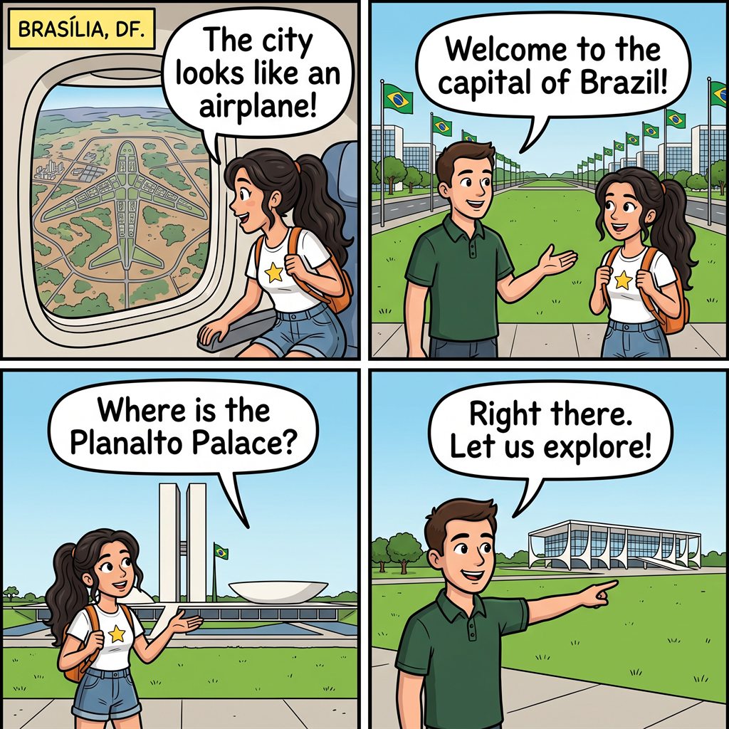 Tirinha da missão Brasília Adventure, em Brasília, DF